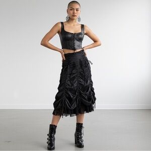 Whimsi-Goth Damsel High Waist Corset Skirt